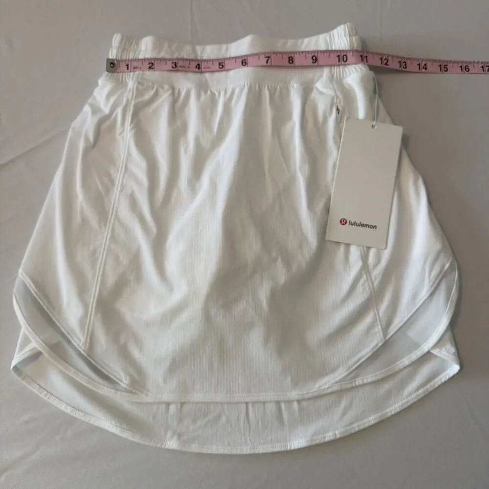 NWT Lululemon Sz 2 Long Hotty Hot HR High-Rise White Athletic Skirt Skort Tennis - Picture 6 of 16